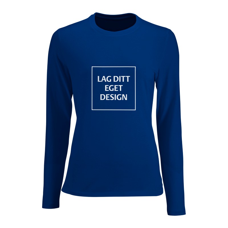Designa din egen figurnära långärmad T-shirt för kvinnor med eget tryck