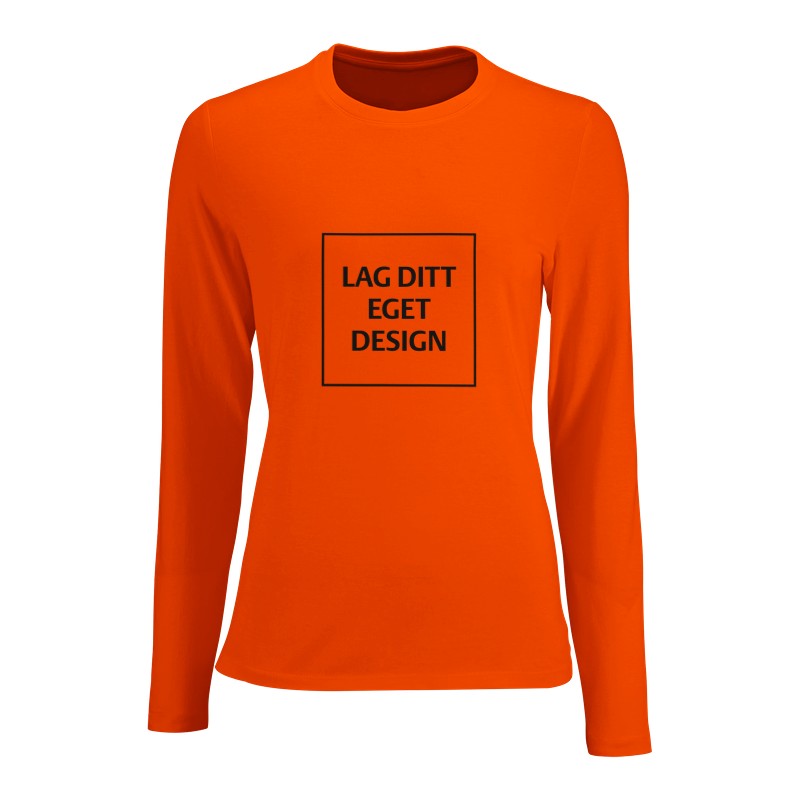 Designa din egen figurnära långärmad T-shirt för kvinnor med eget tryck