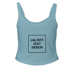 Mikroribbet Singlet for Dame med Eget Trykk | Dyp Utringning