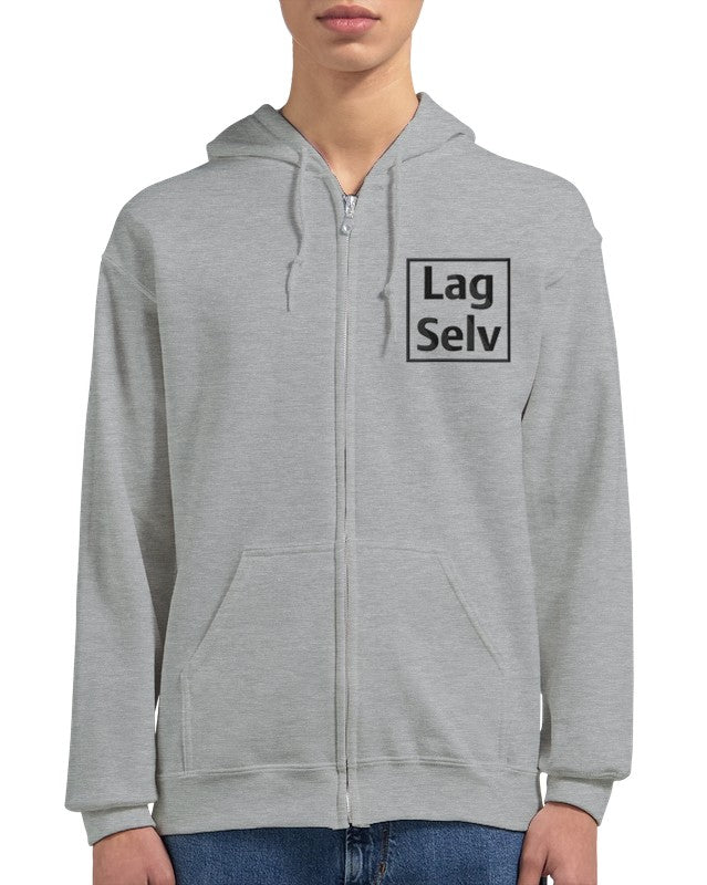 Designa din egen hoodie med broderi – Klassisk unisex-hoodie med dragkedja