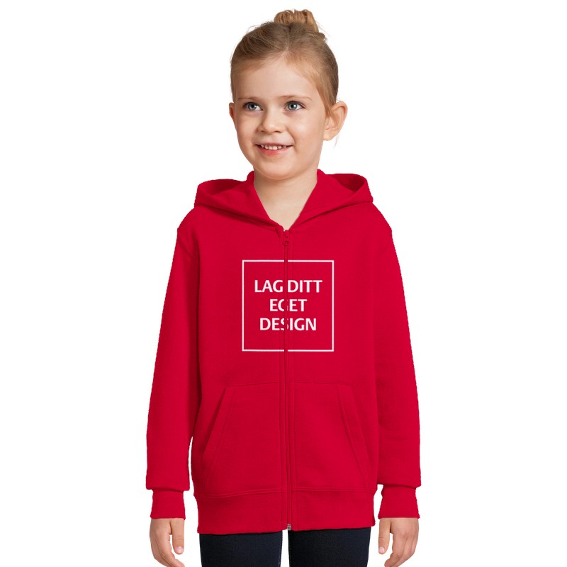 Huvjacka för Barn med Dragkedja och Eget Tryck | Mjuk Zip Hoodie