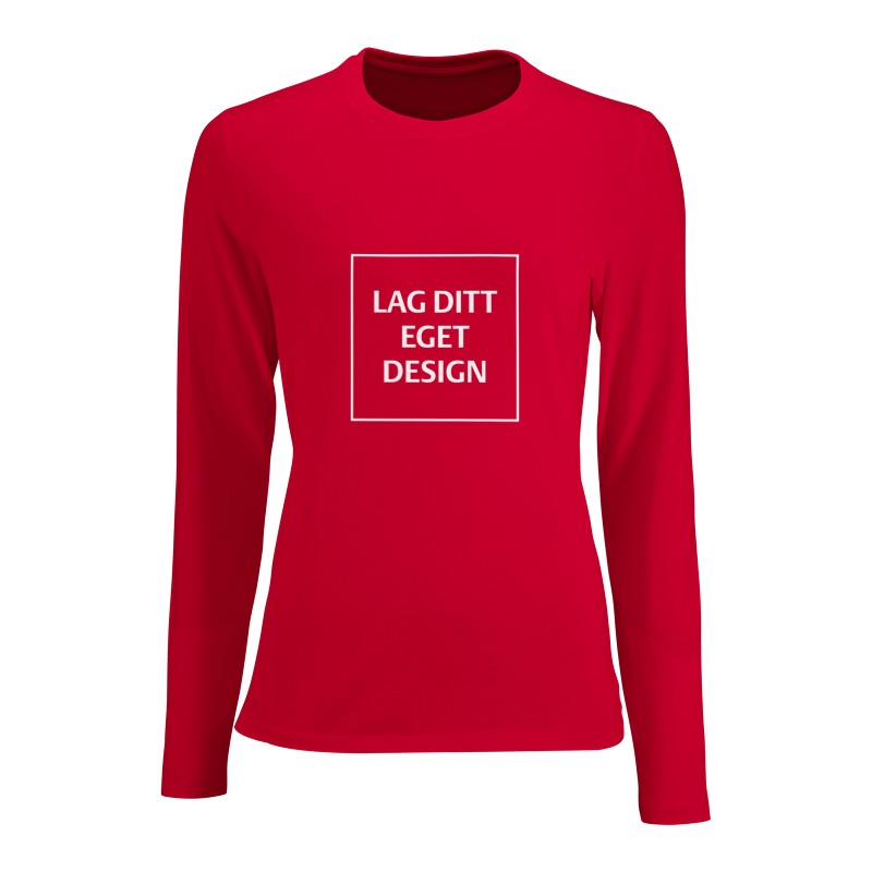 Designa din egen figurnära långärmad T-shirt för kvinnor med eget tryck