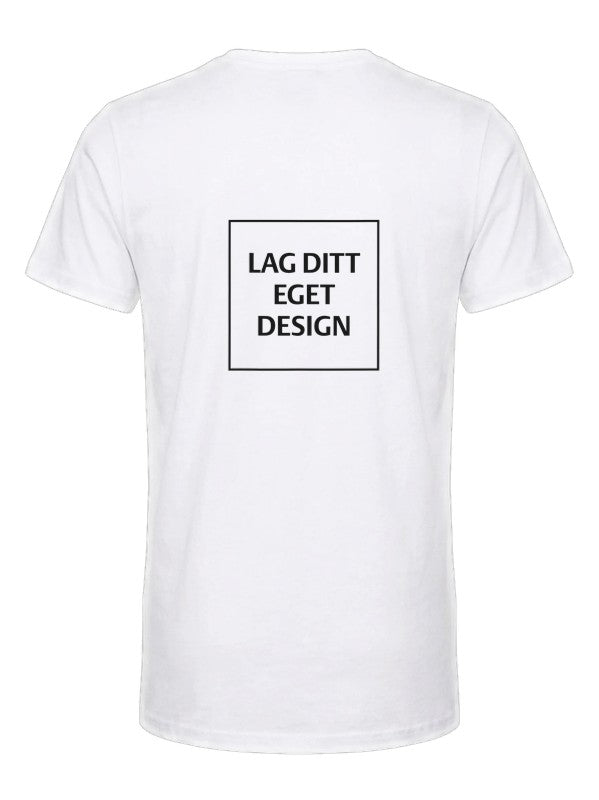 Designa din egen unisex-t-shirt med V-ringning och eget tryck