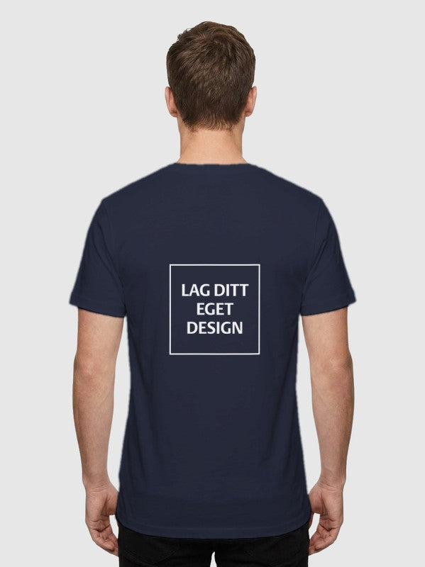 Designa din egen unisex-t-shirt med V-ringning och eget tryck