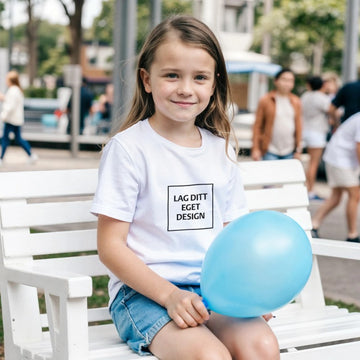 Klassisk Barnt-shirt med Eget Tryck | Slitstark Bomull
