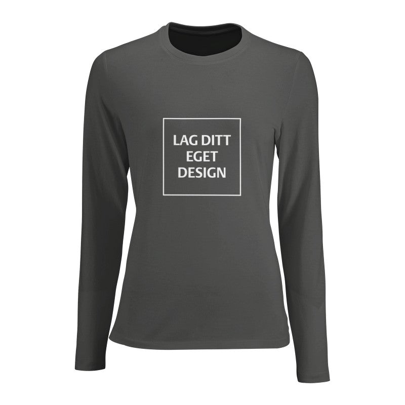 Designa din egen figurnära långärmad T-shirt för kvinnor med eget tryck