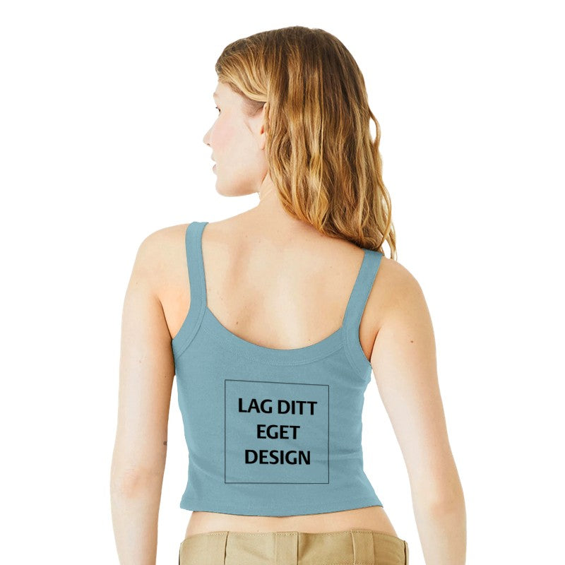 Mikroribbet Singlet for Dame med Eget Trykk | Dyp Utringning