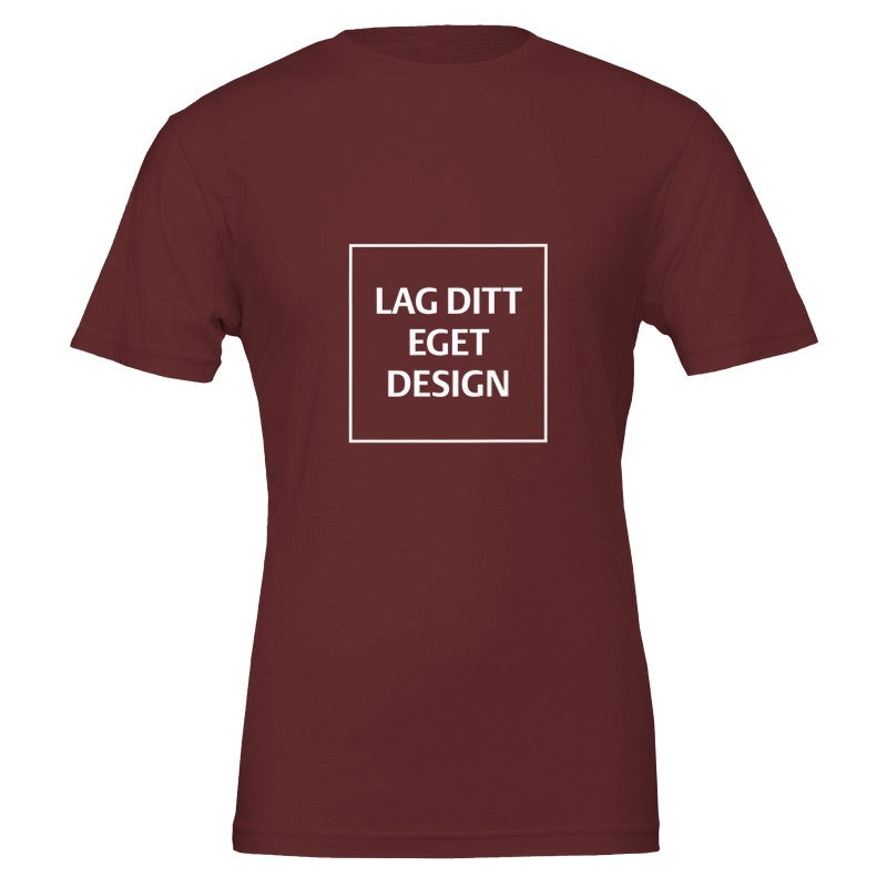 Premium unisex-t-shirt med rund hals | Designa din egen med eget tryck