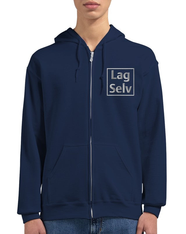 Designa din egen hoodie med broderi – Klassisk unisex-hoodie med dragkedja
