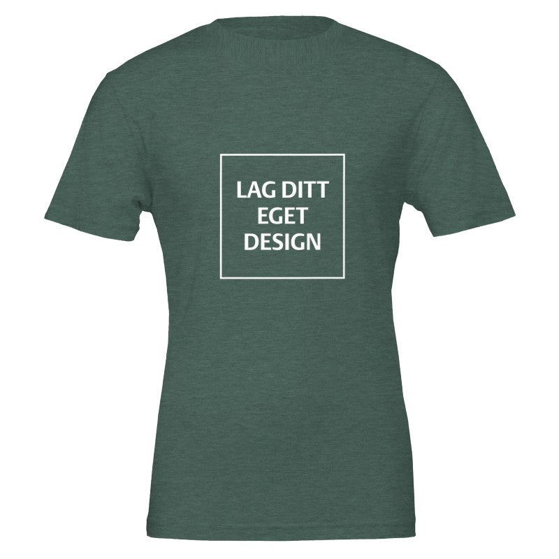Premium unisex-t-shirt med rund hals | Designa din egen med eget tryck