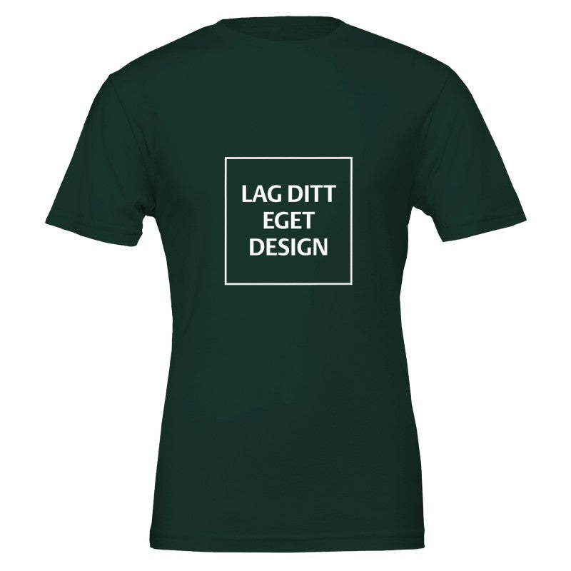 Premium unisex-t-shirt med rund hals | Designa din egen med eget tryck