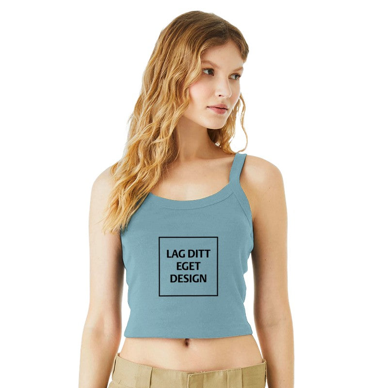 Mikroribbet Singlet for Dame med Eget Trykk | Dyp Utringning