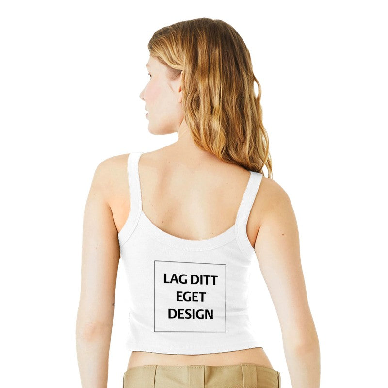 Mikroribbet Singlet for Dame med Eget Trykk | Dyp Utringning