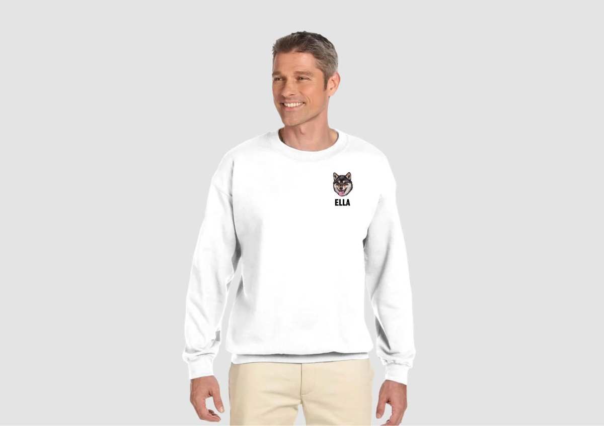 Personlig Tröja med Eget Husdjur – Mysig Crewneck med Bild på Hund