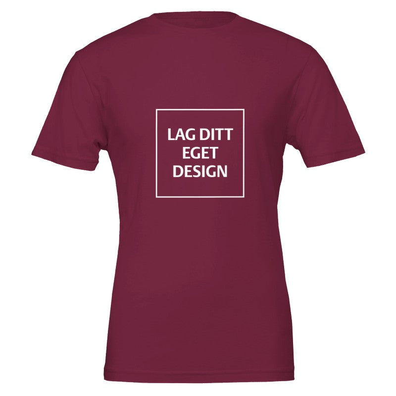Premium unisex-t-shirt med rund hals | Designa din egen med eget tryck
