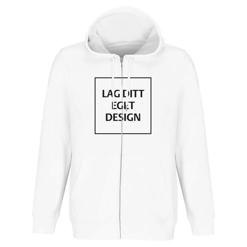 Ekologisk hoodie med dragkedja och eget tryck | Unisexhoodie med dragkedja