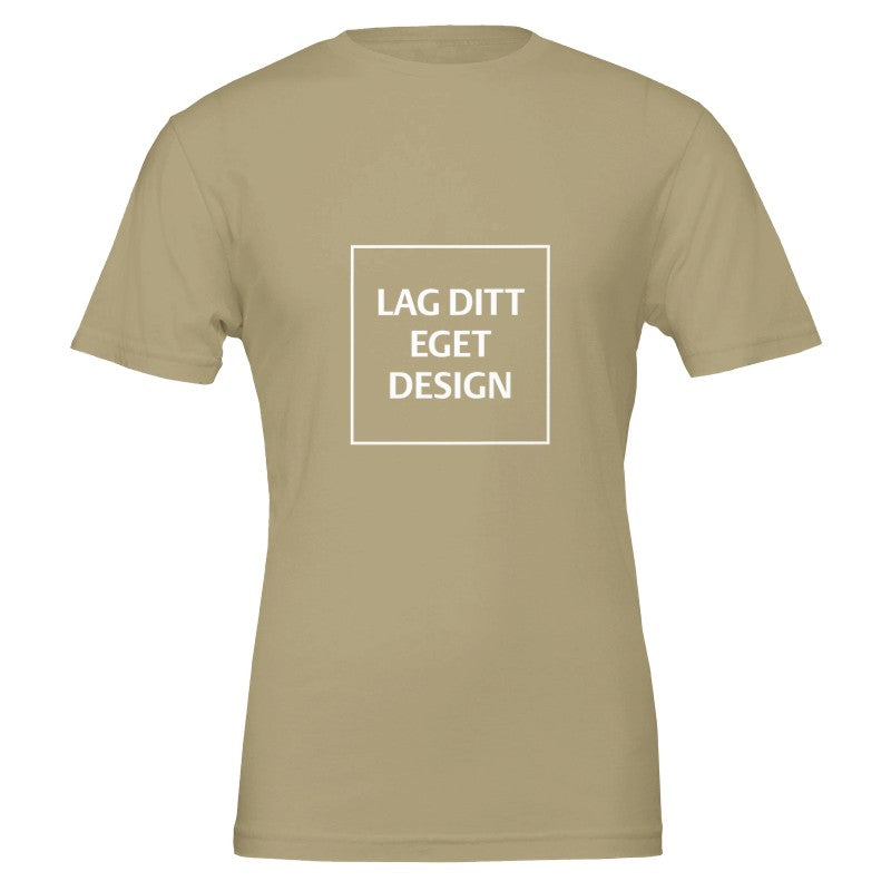 Premium unisex-t-shirt med rund hals | Designa din egen med eget tryck