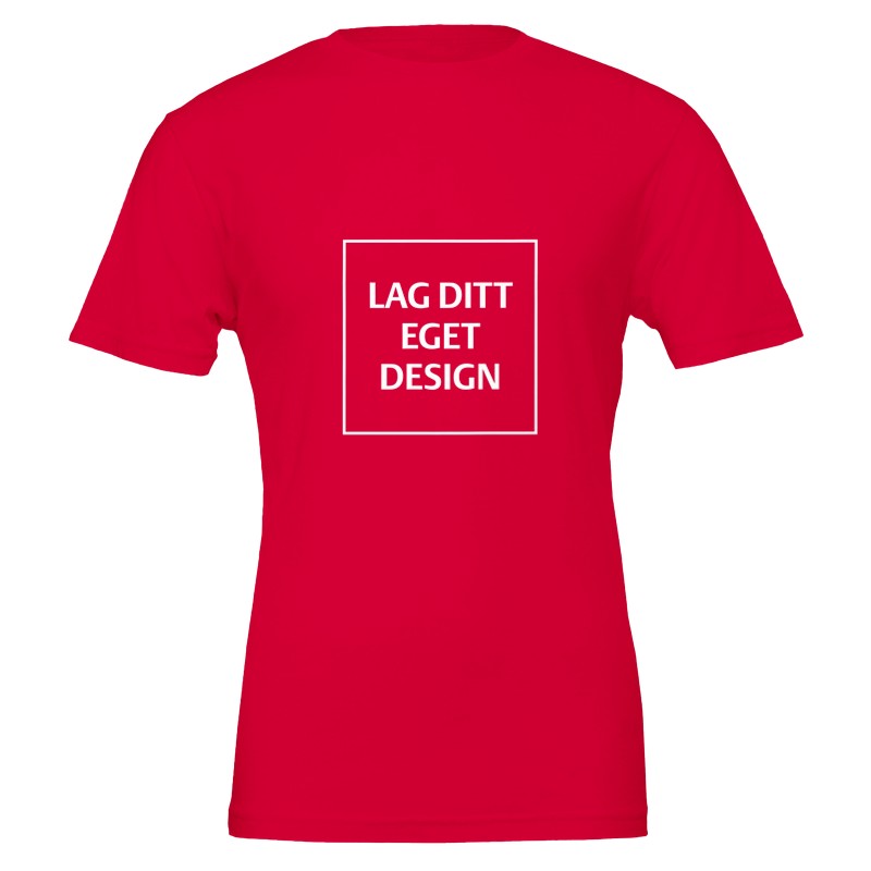 Premium unisex-t-shirt med rund hals | Designa din egen med eget tryck