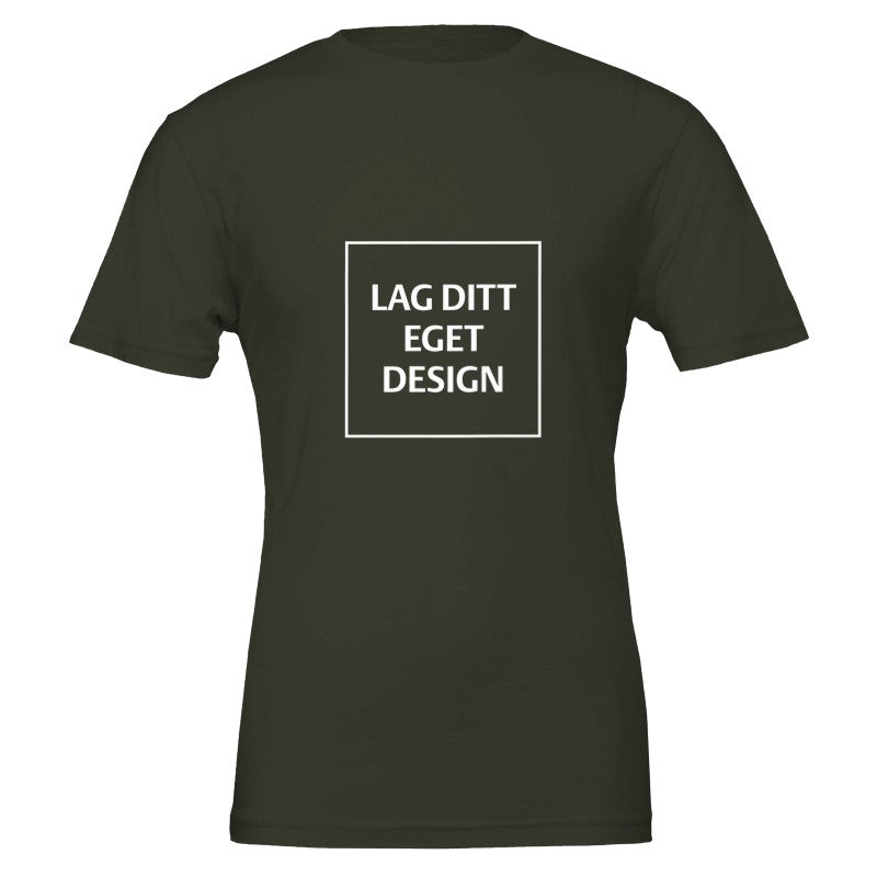 Premium unisex-t-shirt med rund hals | Designa din egen med eget tryck