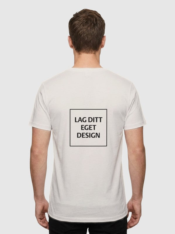 Designa din egen unisex-t-shirt med V-ringning och eget tryck