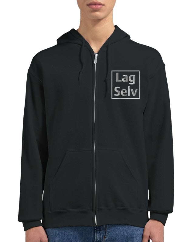 Designa din egen hoodie med broderi – Klassisk unisex-hoodie med dragkedja