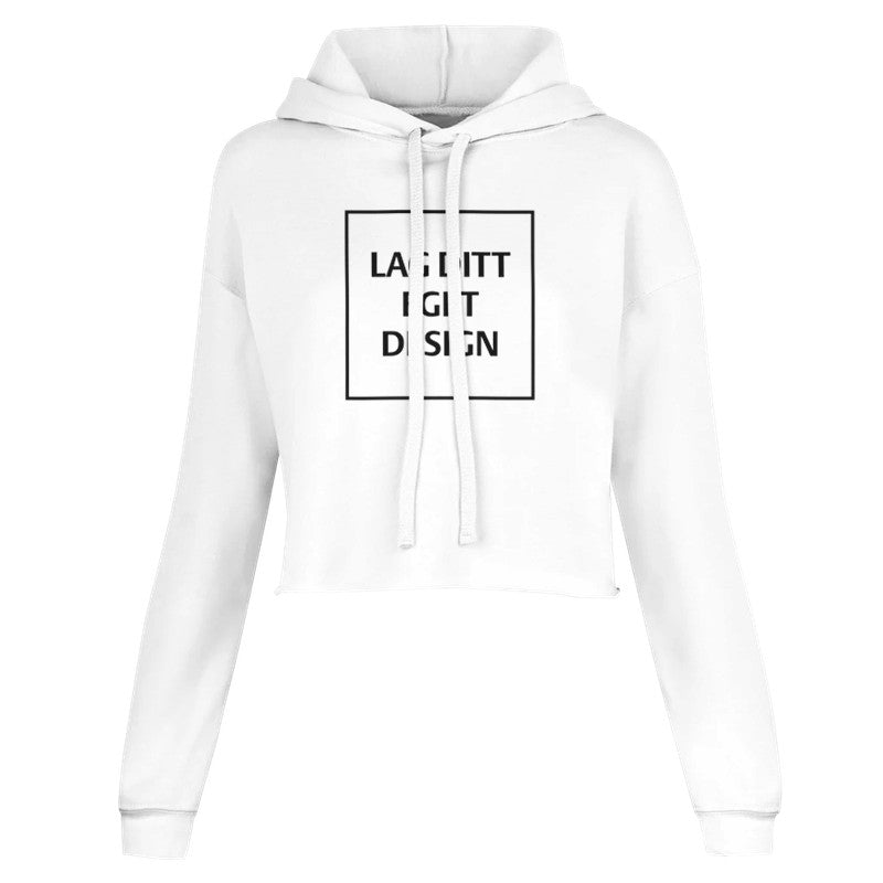 Kort damhoodie med eget tryck | Skapa din unika stil