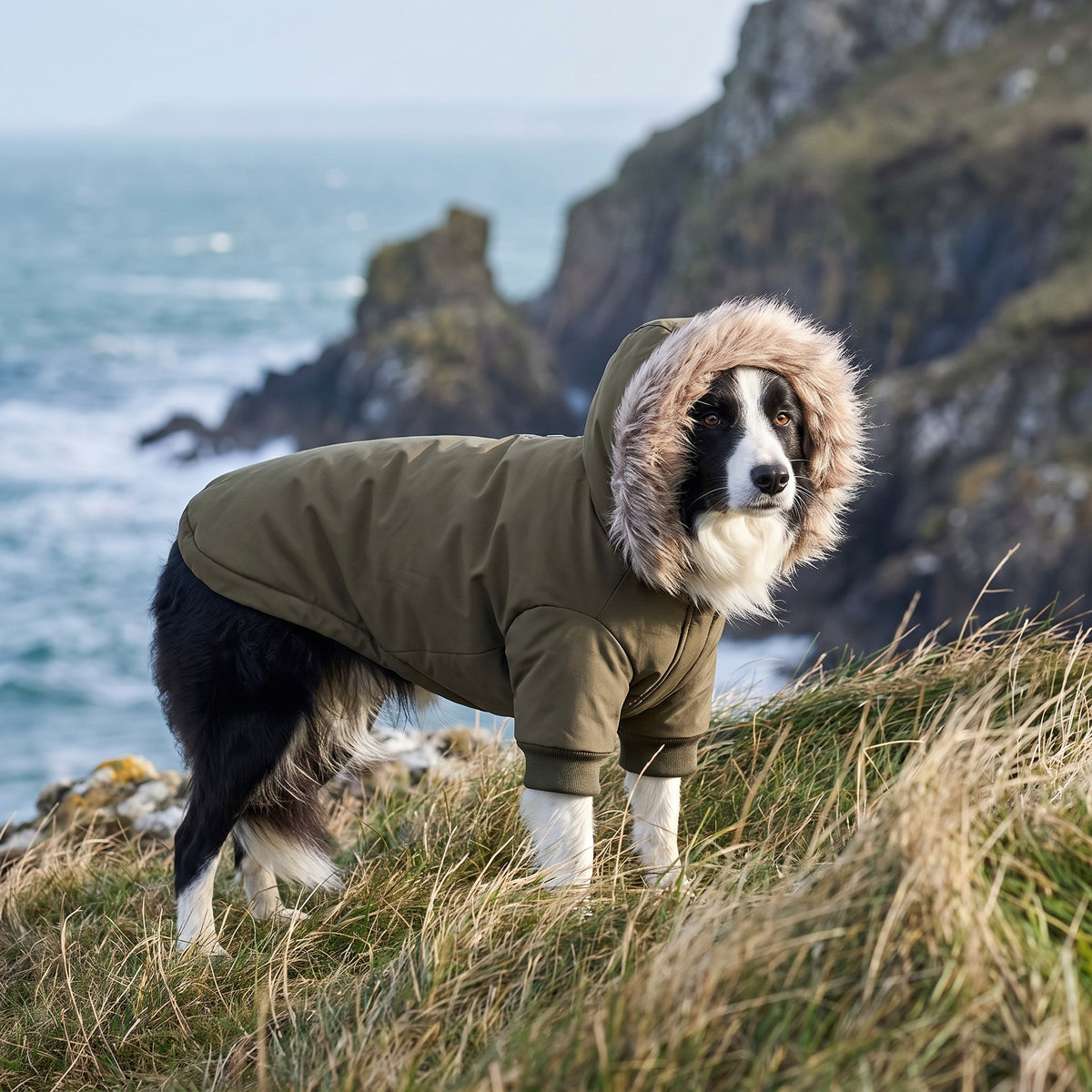 Varm Parkas till Hund med Eget Tryck | Vinterjacka för Hund