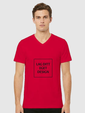 Designa din egen unisex-t-shirt med V-ringning och eget tryck
