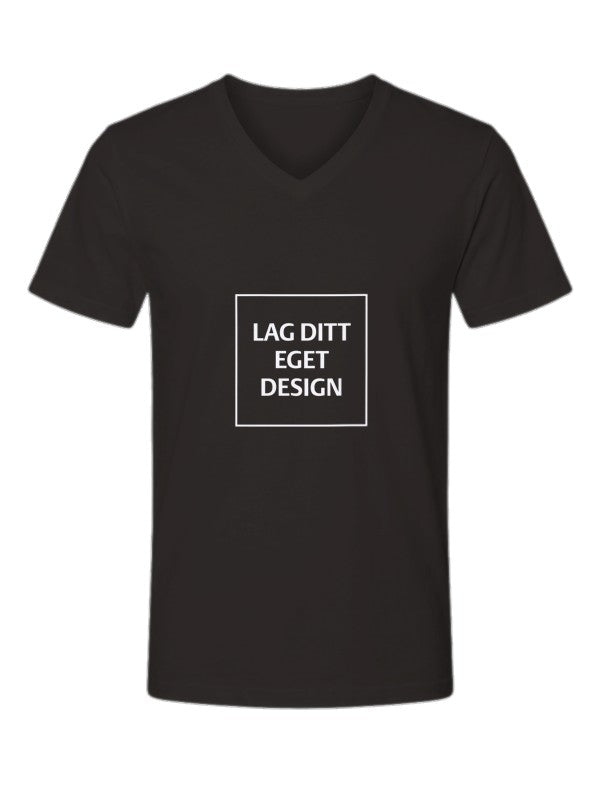 Designa din egen unisex-t-shirt med V-ringning och eget tryck
