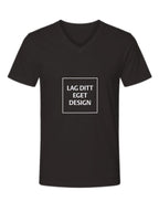 Designa din egen unisex-t-shirt med V-ringning och eget tryck