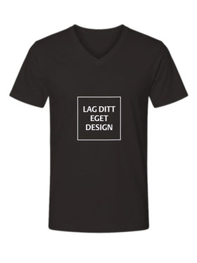 Designa din egen unisex-t-shirt med V-ringning och eget tryck