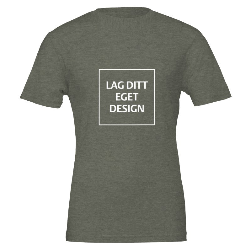 Premium unisex-t-shirt med rund hals | Designa din egen med eget tryck