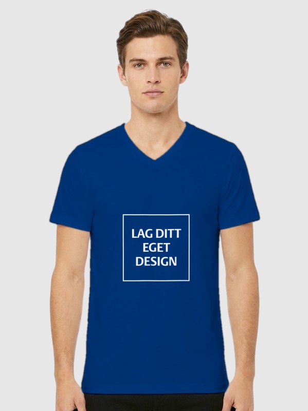 Designa din egen unisex-t-shirt med V-ringning och eget tryck