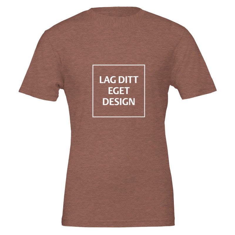 Premium unisex-t-shirt med rund hals | Designa din egen med eget tryck