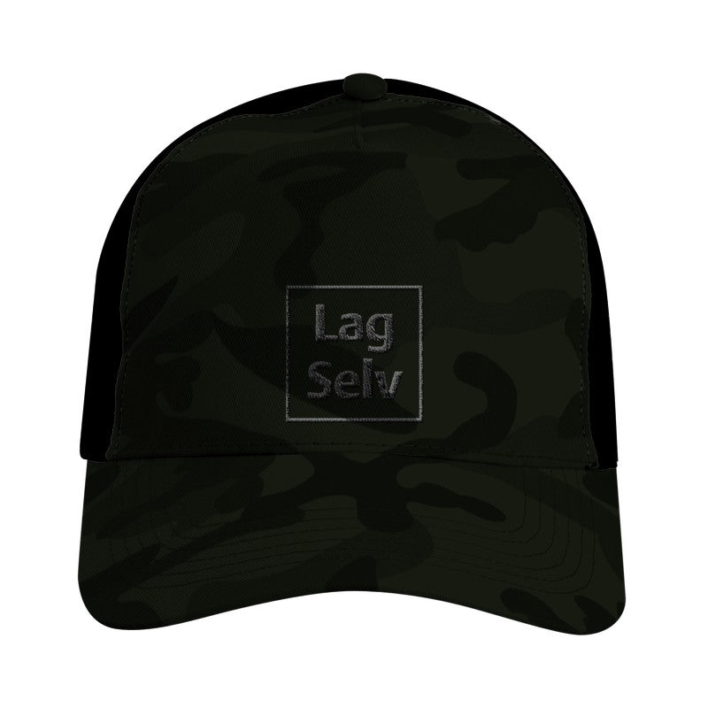 Camo-snapback-truckerkeps med eget broderi | Designa din egen logotyp