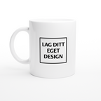 Personlig vit keramisk kaffemugg 11 oz | Eget tryck