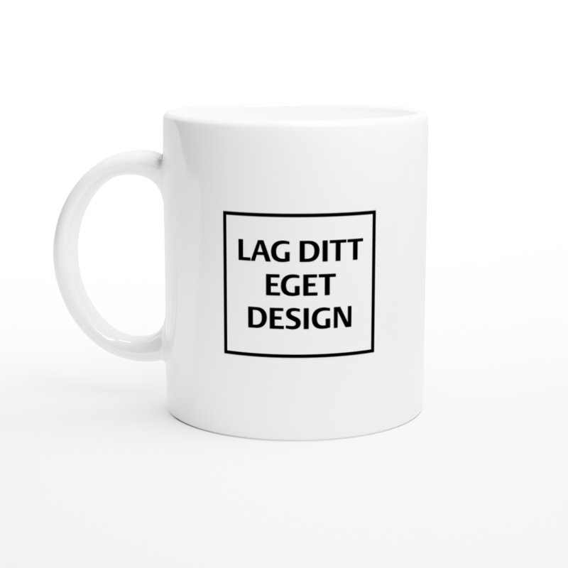 Personlig vit keramisk kaffemugg 11 oz | Eget tryck