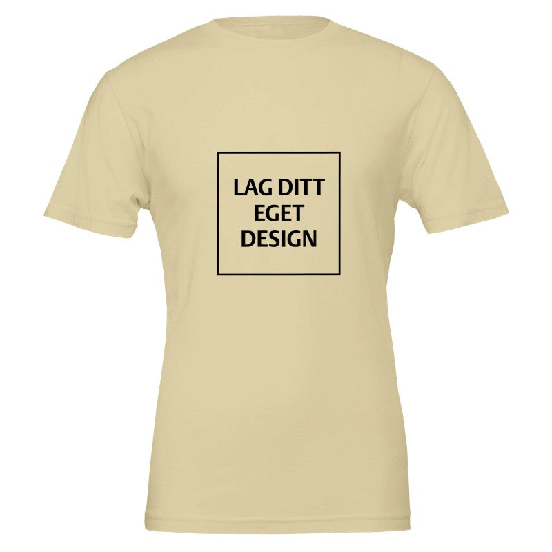 Premium unisex-t-shirt med rund hals | Designa din egen med eget tryck