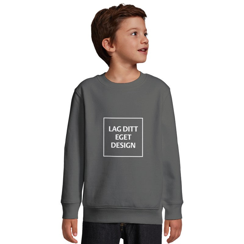 Klassisk Barnegenser med Eget Trykk | Varm Sweatshirt i Bomullsblanding