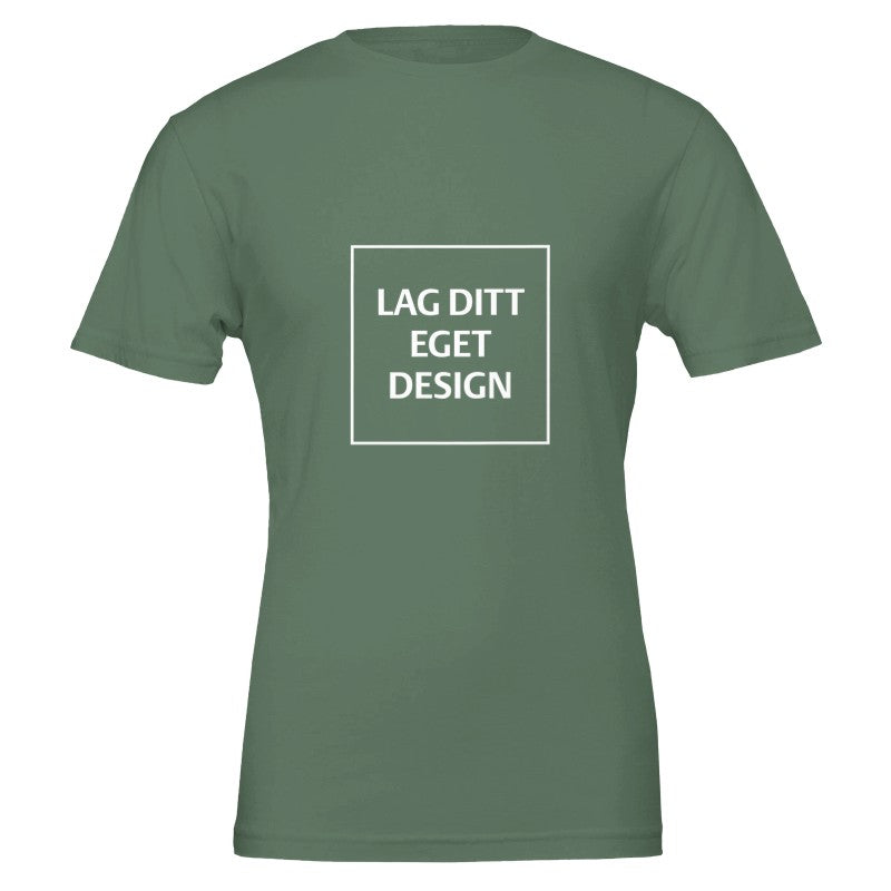 Premium unisex-t-shirt med rund hals | Designa din egen med eget tryck