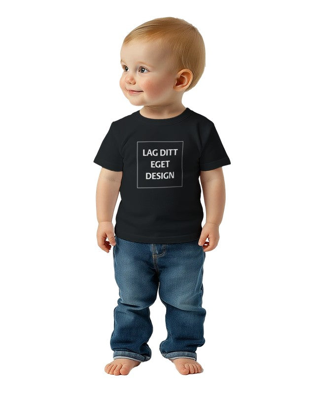 Myk Baby T-skjorte med Rund Hals og Eget Trykk