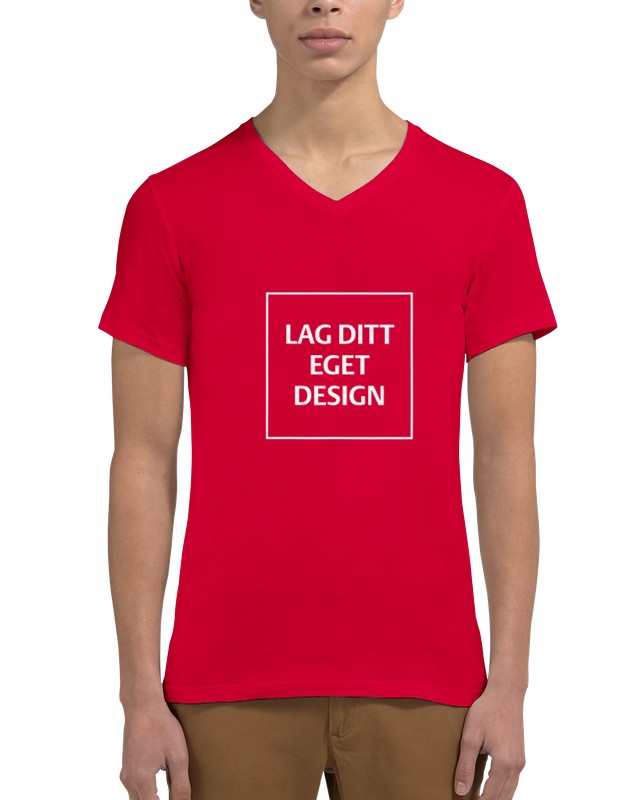 Designa din egen premium unisex-t-shirt med V-ringning och eget tryck