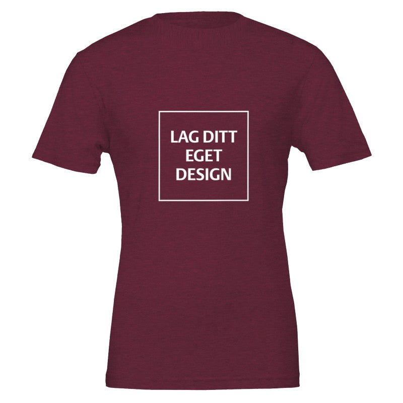 Premium unisex-t-shirt med rund hals | Designa din egen med eget tryck