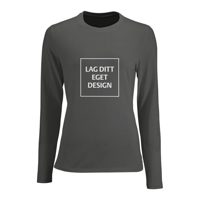 Designa din egen figurnära långärmad T-shirt för kvinnor med eget tryck