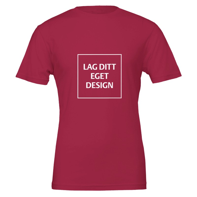 Premium unisex-t-shirt med rund hals | Designa din egen med eget tryck