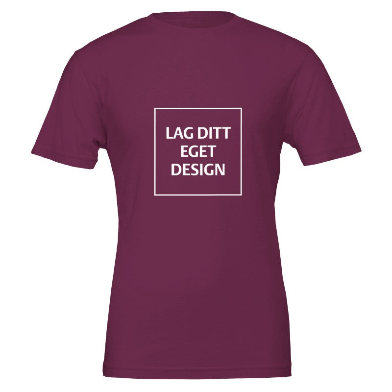 Premium unisex-t-shirt med rund hals | Designa din egen med eget tryck