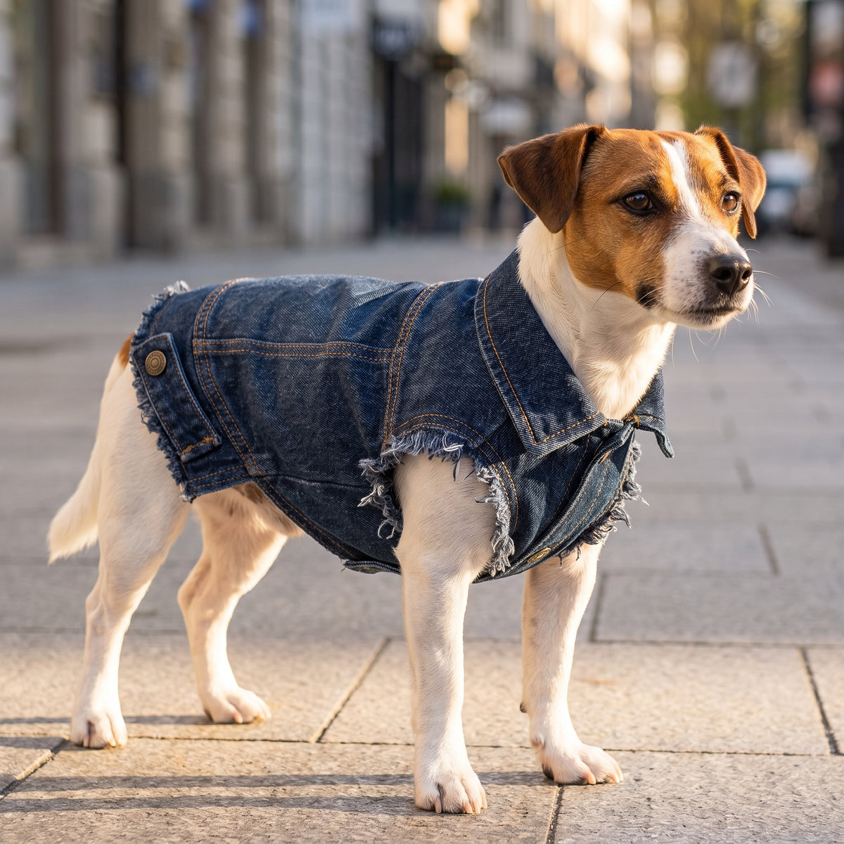 Jeansjacka till Hund med Eget Tryck | Denim Hundjacka