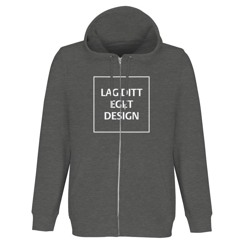 Ekologisk hoodie med dragkedja och eget tryck | Unisexhoodie med dragkedja