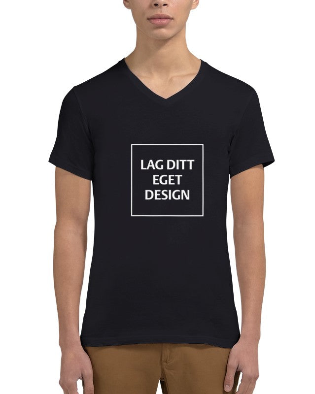 Designa din egen premium unisex-t-shirt med V-ringning och eget tryck