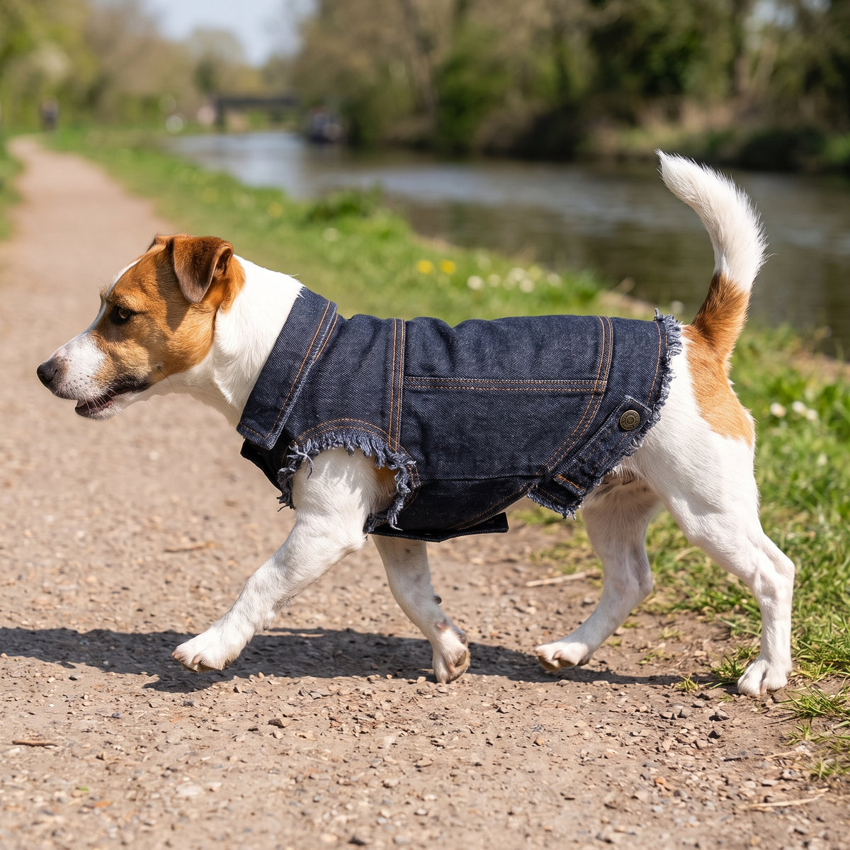 Jeansjacka till Hund med Eget Tryck | Denim Hundjacka